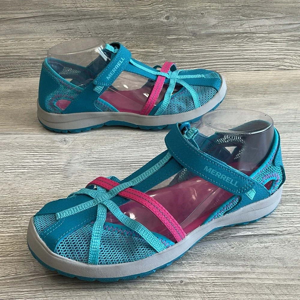 Merrell Dragonfly Sports Sandals Kids Youth Girls MK164456 Turquoise Size 7 M